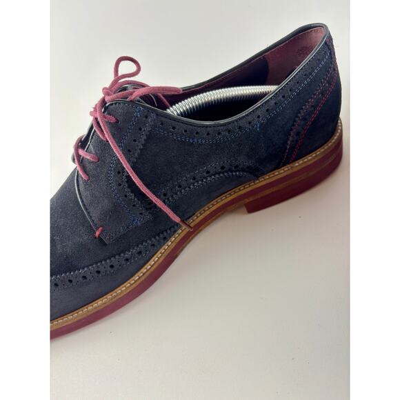 Ted Baker Archerr Men’s Shoes UK 11 US 12 Navy Suede Brogue Wingtip Oxford - Picture 5 of 8